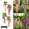 Decorative Flowers 12pcs Imitation Wisteria False Flower Violet Condole Vine Indoor Wedding Decoration Metal Leaf Garland