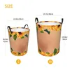 Laundry Bags Basket Blooming Sunflowers With Leaves Butterfly Cloth Folding Dirty Clothes Storage Bucket Household