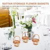 Ensembles de vaisselle 10 PCS Panier de fleurs portables Small Rottan Woven Mini Paniers-cadeaux à la main Storage ménage