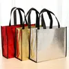 Women Shop Bag stor kapacitet rese lagringspåsar laser glitter kvinnlig handväska återanvändbar n-woven livsmedelsväska tote eko väska x2i5#