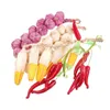 Decorative Flowers 4 Pcs Simulated Garlic Hanging Skewers Simulation Vegetable Decor Vegetables Fake Corn Home Foam