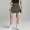 Lu Fitness Kjol Kvinnors träning Yoga kjol veckad med sportshorts solid färg ll tennis golf kjol
