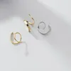 Stud -oorbellen Colusiwei Aankomst 925 Sterling zilveren geometrische spiraalgolflijn oorbel voor vrouwen eenvoudige oorspeld fijne sieraden meisje cadeau