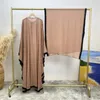 Abbigliamento etnico Chiffon Ciordino sciolto Batwing Abaya per donne Dubai Simple Turchia Islam Abito modesto kaftano musulmano con hijab