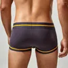 Onderbroek mannen zomer bokser briefs mid-rise massieve kleur geribbel ondergoed ondergoed slank fit u-convex 3D snij slipje