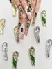 Decoraciones de arte de uñas 10pc amuletos de uñas 3d San Judas uñas de metal de lujo Arte Arte Rhinestones chapado en chapato de cristal Decedación de manicura DIY6573885
