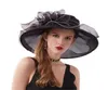 Fashion dames jurk bruiloft organza hoeden kerk bloemen hoed elegant Kentucky derby hoeden meisjes dames opvouwbare brede zonzon visors8096497