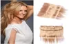 Honigblondes Ohr zu Ohr 13x4 Spitzen Frontal -Schließ mit Baby Haare Jungfrau Brazilian Straight Human Hair Full Spitze Frontalen rein 27 3844304