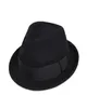 Contemporain Stariny Brim Fedora Classic Black Wool Fedora Hat Fedora Wool Felt British Girl trilby Top Hat Trendy Man Boater Hat 22740655