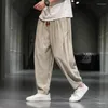Этническая одежда Мужчина летние хлопковые льняные брюки в гареме повседневное негабарное пляжное китайское стиль широко