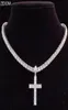 Men039s och Women039s Style Cross Pendant Necklace 4mm Zircon Tennis Chain Gorgeous Necklace Hiphop Jewelry Fashion Gif93013351349212