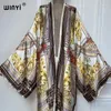 Sommar Kimono Africa Boho Print Dress Beach Wear Elegant Cardigan Holiday Outfits For Women Abaya Dubai Luxury