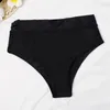 Swimwear pour femmes Sexy Black High Taist Thong Bikini 2024 Femmes de maillot de bain Swimming Bathing Bathing Bikinis Bikinis Set Mujer Biquini