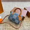 Louls Vutt Luxurys kussenontwerpers denim nano tote portemonnee handtas schouderband dames crossbody mini dames metaal originele tas met zak 1