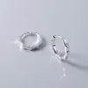 Boucles d'oreilles cerceaux 925 Géométrique en argent sterling pour les femmes Fashion Fashion simple Smooth Wave Design Party Gift Drop