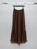 ワークドレス2024春/夏の女性のウェアシルクブレンド糸ケープトップと半分の長さのスカートセット0424