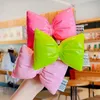 Hair Accessories 2023 New Girls Cute Bright Colorful Leather Bowknot Elastic Hair Bands Children Sweet Soft Rubber Bands Kids Hair Accessories