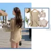 Women's Swimwear Korean Nude Bikini Ladies 3pcs Swimsuit Sexy Cover Belly Split Three Piece Long Sleeve 2024 Fairy Model