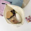 Bolsas de cosméticos Bolsa de maquiagem de cor sólida Corduroy Bag Zipper de grande capacidade armazenamento de grande capacidade