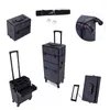 Storage Boxes 2 In 1 Rolling Makeup Train Case Travel Organizer Cosmetic Display Aluminum Cosmetology Supply Suitcase On Wheels
