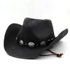 Sommer Männer Frauen Stroh hohl westlicher Cowboyhut Elegante Lady Punk Marke Sombrero Hombre Cowgirl Outdoor Jazz Beach Sonne 240429