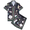 Men's Tracksuits Luxury Short Sleeve Hawaiian Shirt Suits Horse Jewelry Printed Vacation Outfits 2024 Casual Button Down Two Piece Sets