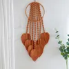 Estatuetas decorativas de tapeçaria de tecido criativo para a sala de estar apanhador de sonho de quarto pendurado decoração em forma de folha de parede