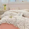 Set di biancheria da letto set floreale romantico foglio di cotone lavata a doppia taglia femmina piumino/copertina con pipistrello