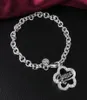 Affärer 925 Sterling Silver Flower Pendant Charm Armband med Zircon Woman Fashion Party Christmas Gift 4495149