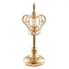 Candle Holders Golden Crystal Crown High Stand Tealight Holder Wedding Party Banquet Home Decoration Luxury European Style