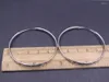 Hoop Earrings Real Solid 925 Sterling Silver Men Women Lucky Carved Rhombus Circle Big 50mm