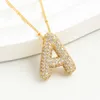 NIEUW 26 Engelse letter ketting koper vergulde True Gold Micro Set zirkoon ballonbrief hanger ketting