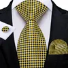 Bow Ties 2024 Luxury Jaune Black Plaid Dot Silk for Men 8cm Mariage Party Accessoires Coldage Couchette Couchette