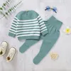 Vêtements Ensembles de vêtements de bébé ensemble tricot né pour fille née garçon à manches longues pantalon de pantalon d'hiver d'hiver d'automne