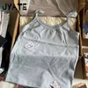 Tanks pour femmes Sweet Blue Slim Sleeveless Vest Femme Summer Coton Streetwear Softwear Basic Lace Tops Tops Vintage Chic Mignon T-shirts Y2K