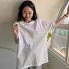Koszule damskie luźne biała koszulka kobiet swobodny list z nadrukiem bawełniane koszulki z krótkim rękawem z drock