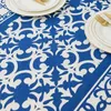 Table de table en porcelaine bleu et blanc nappe rectangulaire à motifs de porcelaine chinoise couvercle en coton pour table à poussière