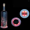 Table Tableau 5PCS Bottle Stickers Lights 4leds Battery Powered LED Glass Coasters Sticker for Wedding Festival Party Decor