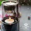 Candle Holders Vintage Black Holder Glass Transparent Nordic Romantic Set Modern Suporte Celular Mesa Wedding Decoration 6