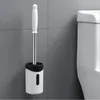Silikon Tuvalet Fırça Tutucu Setleri WC Duvar Asma Ev Zemin Duran Banyo Temizlik Aksesuarları Yumuşak kıllar TPR Başlığı