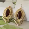 Boucles d'oreilles en peluche Gold Couleurs Eyes Shape Big Acrylic Drop Drop Vintage Simulate Pearls Maxi Géométrique Déclaration pour Womenj