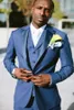 Mäns kostymer 2024 Navy Blue Formal Wedding Suit For Men High Quality Blazer Custom Slim Fit 3 Piece Groom Tuxedo Prom Party Jacket Pants Vest