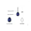 Dangle Ohrringe JuwelryPalace 12ct riesige Birne erzeugt Blue Sapphire 925 Sterling Silber Tropfen für Frauen Mode Edelstein Schmuck