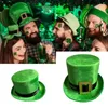 Berets Stpatrick Day Célébration Green Hat Festival Festival Tarthed Velvets Fedora Shamrock Clovers Top Irish Accessories