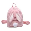 Zaini Nuovo zaino per orecchie di coniglio peluche 2023 Adatto a ragazze divertenti con grande capacità e inverno backpack backpackl2405