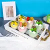 Decoratieve bloemen 1 stks simulatie van eierbroodjes brood fruit mousse cups Franse cupcakes food pops decoraties zachte geur en nep