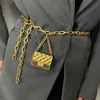 Cintos da moda Correias de ouro para mulheres High Quaity Luxury Ear Phone Smalt Belt Metal Belt Ajustável Mini -Sacos de cintura longa