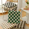 Kussen retro schaakbord plaid stoel antislip lam kasjmier kussen dineren patio kantoor winter zachte warme billen