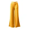 Women's Pants 2024 Hollow Out Belted Trousers Casual High Waist Micro Laundry Wide Leg 003