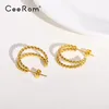 Boucles d'oreilles CEEROM Twist Line Piercing pour les femmes Gold Color Color Boucles de mode Bijoux en gros